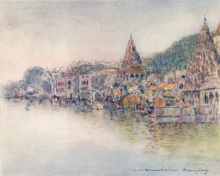 En las orillas del río sagrado, Benarés, 1905