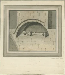 Iglesia de Elford - "El Monumento Stanley": dibujo a acuarela, nd [?siglo XVIII]
