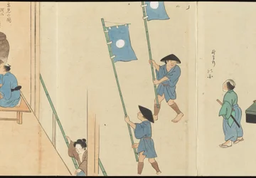 Ilustraciones de la producción de té de Uji
