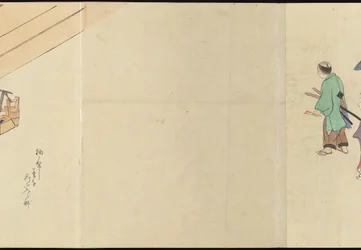 Ilustraciones de la producción de té de Uji
