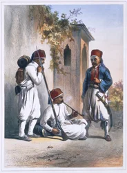Nizamior, tropas regulares del ejército turco en Kanka, Egipto
