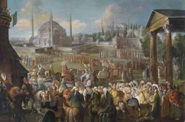 La procesión del sultán en Estambul, c. 1736