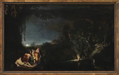 Paisaje lunar con motivo mitológico (?)