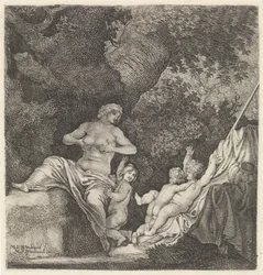 mujer con tres hijos