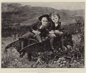 Dos pequeños emigrantes, el Honorable Dudley y Archie Hamilton Gordon, hijos del Muy Honorable el Conde de Aberdeen, Gobernador General de Canadá