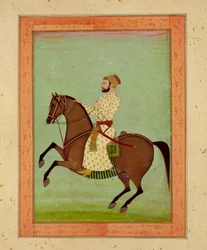 Un noble mogol a caballo, c.1790, del Gran Álbum Clive