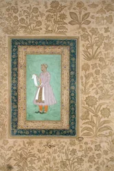 Retrato de Murtaza Khan sosteniendo un pergamino, c.1610
