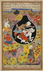Rustam mata al Div Blanco, 1608