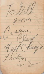 Autógrafo escrito por Cassius Clay, 1963