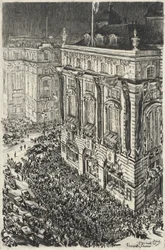 Piccadilly Circus, víspera de la coronación de Jorge VI