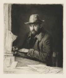 Retrato del artista con sombrero, nº 2