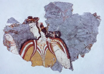 Dama de la corte, fresco del palacio de Micenas (Grecia), Civilización micénica