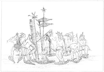 Danza de raquetas de nieve Chippewa, 1841