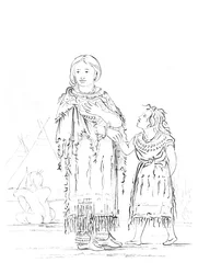 Mujer y niño nativo americano, 1841