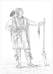 Osceola, prisionero de guerra de la Guerra de Florida, Fuerte Moultrie, Carolina del Sur, 1841
