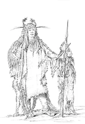 Retrato de Eagle Ribs, Hombre Nativo Americano, 1841