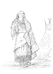 Retrato de Mujer que Golpea a Muchos, mujer nativa americana, 1841