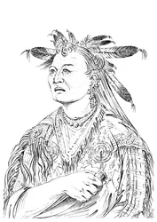 La Mano Sangrienta, uno de los jefes de la tribu Riccaree, 1841