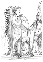 Dos Cuervos, nativo americano de la tribu Minataree, 1841