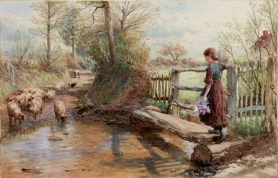 Vista en Surrey, hacia 1863-1890 (Acuarela y gouache)