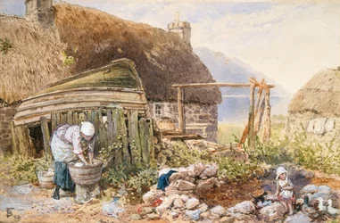 Washing Day at Balmarcara, c.1860 (acuarela sobre papel)