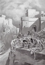 La revuelta de Megara, 447 a.C. (litografía)