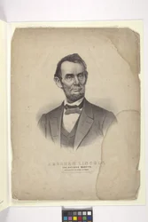 Abraham Lincoln (litografía coloreada a mano)