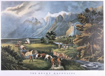 Las Montañas Rocosas, c1870 (litografía)