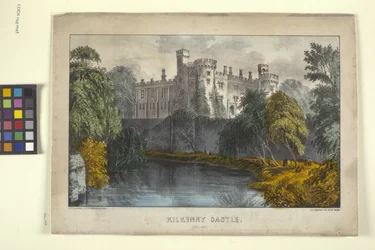 Castillo de Kilkenny, Irlanda (litografía coloreada a mano)