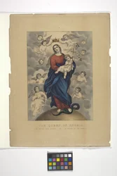 Reina de los Ángeles (litografía coloreada a mano)