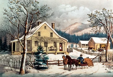 The Old Farm House, publicado por Currier & Ives