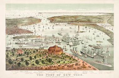 El puerto de Nueva York por Currier & Ives