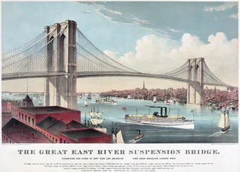 El gran puente colgante del East River, c.1883