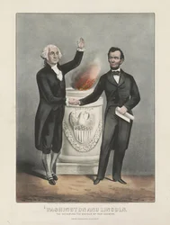 Washington y Lincoln. El padre y el salvador de nuestro país, c.1865