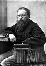 Pierre Joseph Proudhon (1809-1865) sindicalista socialista francés y teórico político, foto por Gaspard Felix Tournachon alias Felix Nadar (1820-1910) en 1865