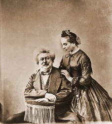 Retrato de Alexandre Dumas padre, novelista 1802-1870 y su hija Marie Dumas 1831-1878