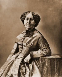 Retrato de George Sand (Aurore Dupin, Baronne Dudevant) (1804-1876), novelista