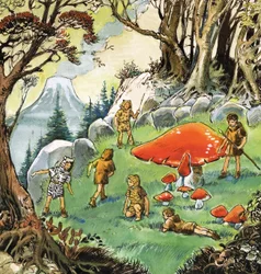Los niños perdidos, ilustración de "Peter Pan" de J.M. Barrie (gouache sobre papel)