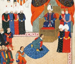 La recepción del Príncipe de la Corona Húngara, Zsigismond Janos por Suleyman I el 29 de junio