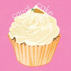 Cupcake de pastel de zanahoria