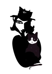 Cool Tuesday Cat, 2021 (tinta sobre tarjeta)