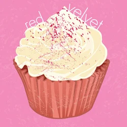 Cupcake de terciopelo rojo