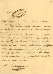 Carta de Napoleón a Le Saucquer, secretario de guerra, 3 de junio de 1791, 1921