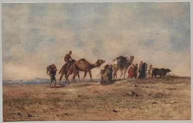 Una caravana en el desierto