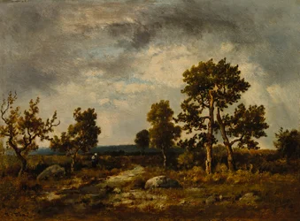 Camino cerca del estanque de las víboras, bosque de Fontainebleau, c. 1860s