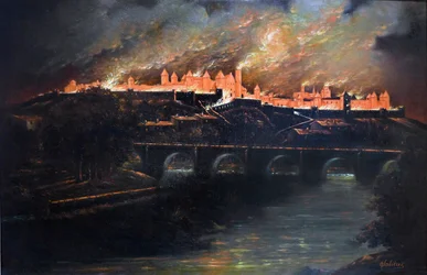 Reventón en la ciudad de Carcassonne