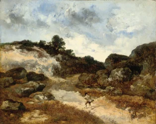 Antes de la tormenta, un personaje en el camino rocoso hacia Jean-de-Paris