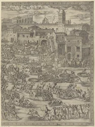 Erección del obelisco en la Plaza de San Pedro