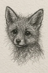 Boceto de un adorable zorrito
