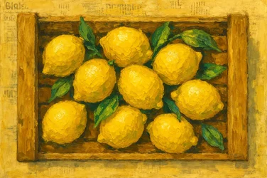Limones frescos en una caja